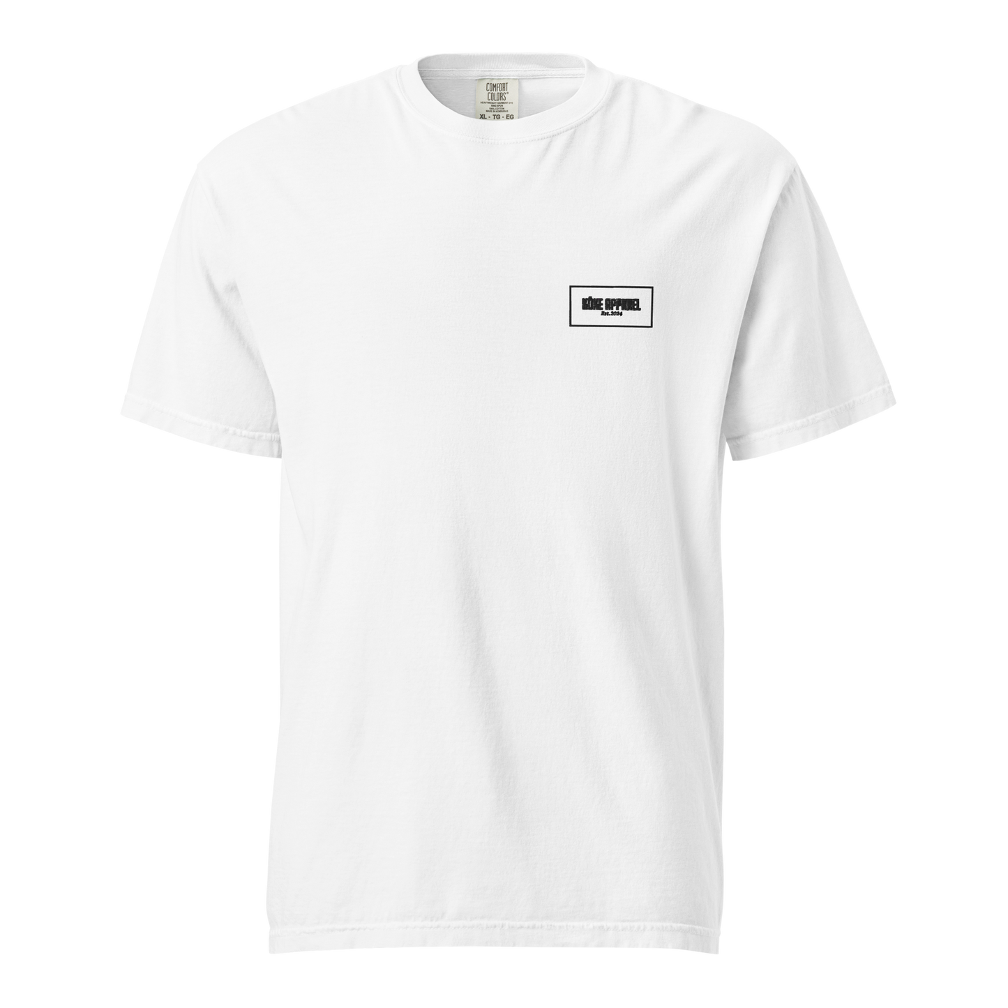 KÖKE apparel brand unisex garment-dyed heavyweight t-shirt with "Box Logo" on the left chest.