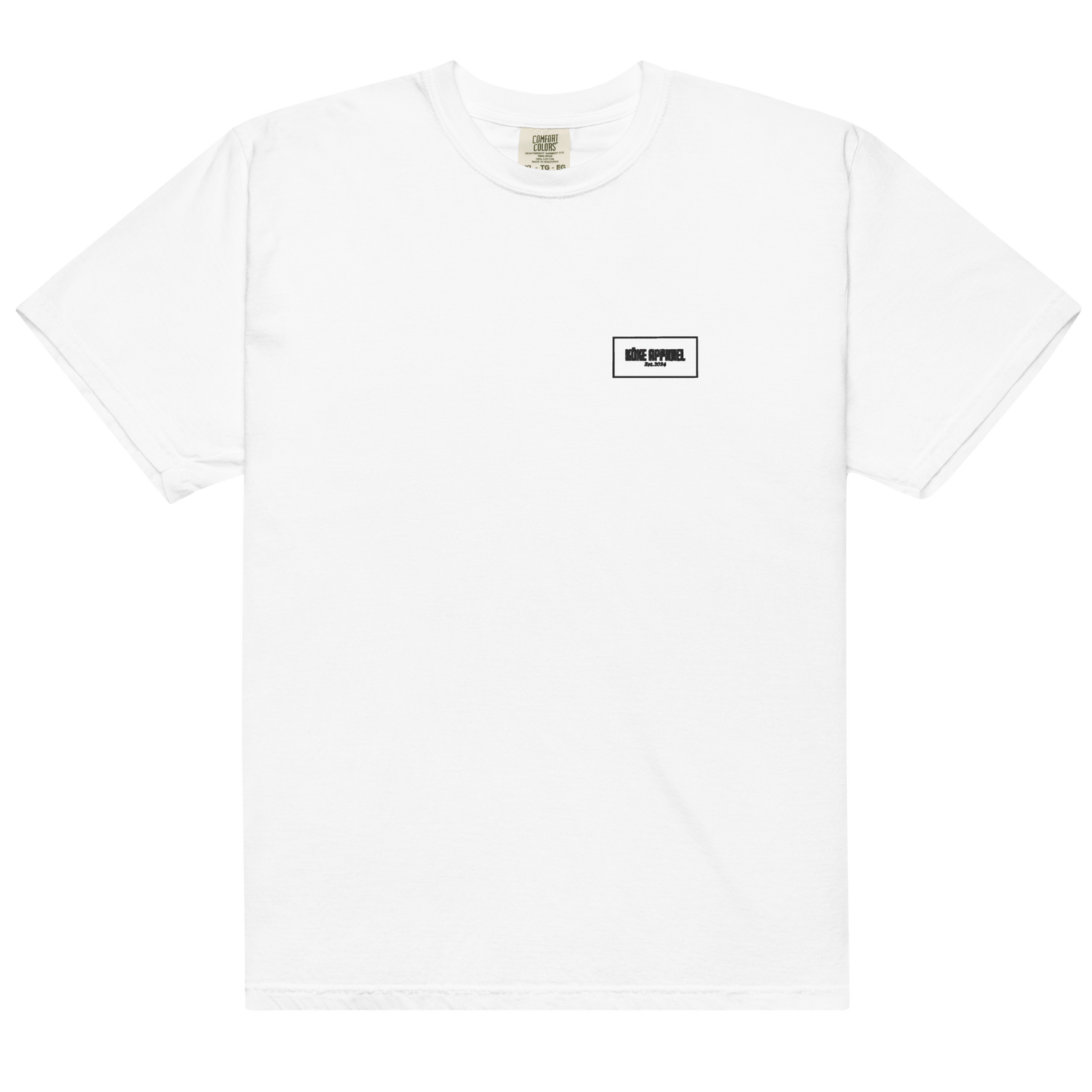 KÖKE apparel brand unisex garment-dyed heavyweight t-shirt with "Box Logo" on the left chest.