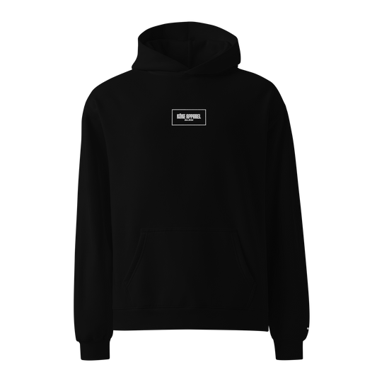 KÖKE apparel brand premium unisex oversized hoodie with "Box Logo" on the chest.